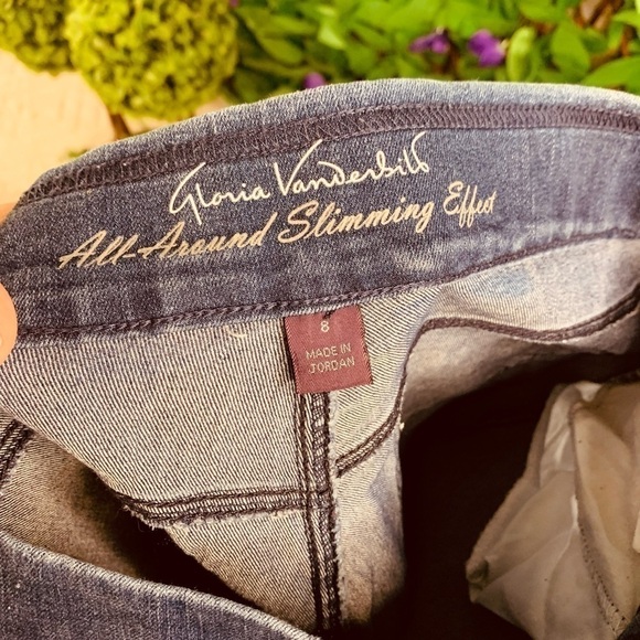 Gloria Vanderbilt All Around Sliming Effect Size 8 Pull On Stretch Blue Jeans - Picture 7 of 12
